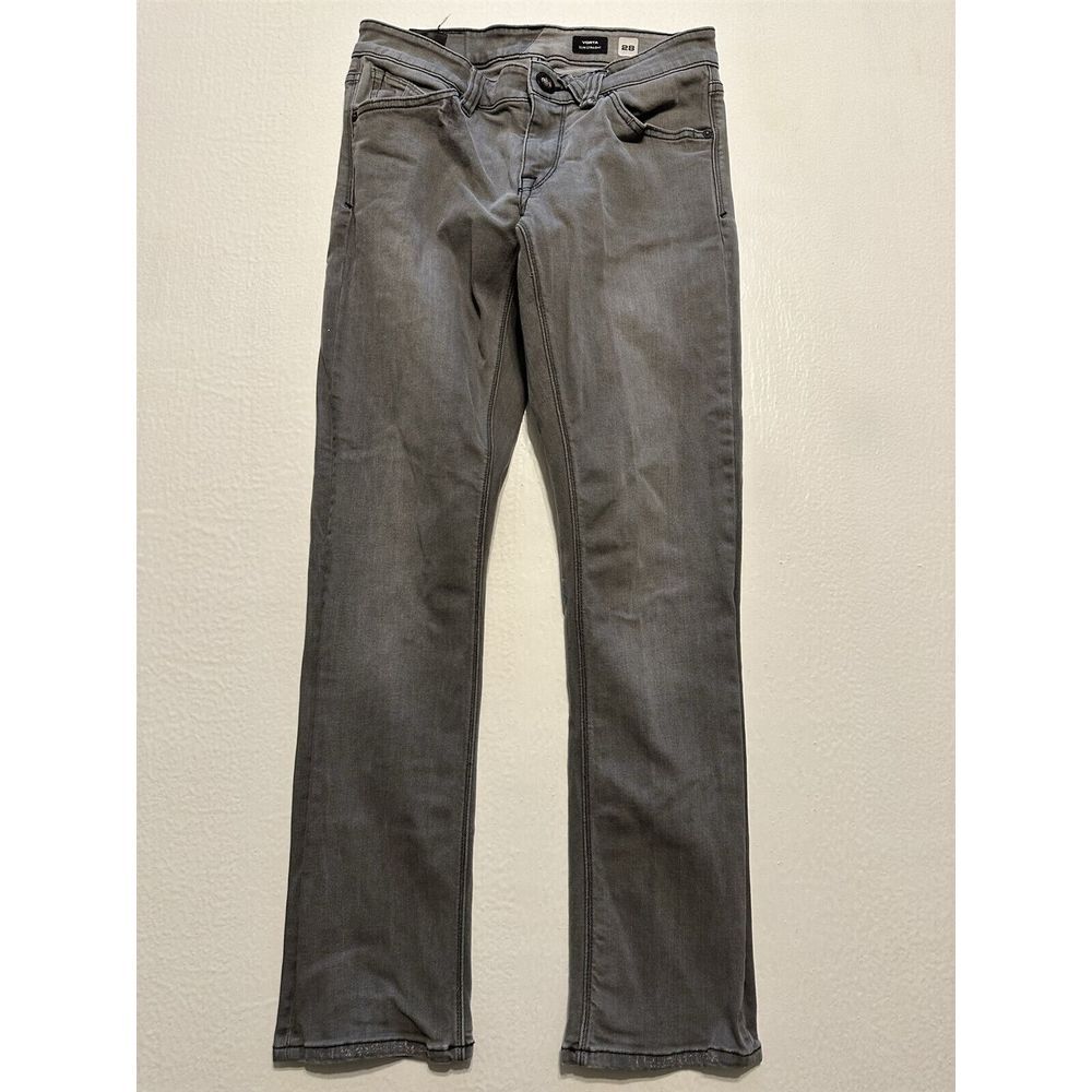 Volcom 28 x 30 Vorta Slim Straight Gray‎ Wash Flex Denim Jeans A1931501